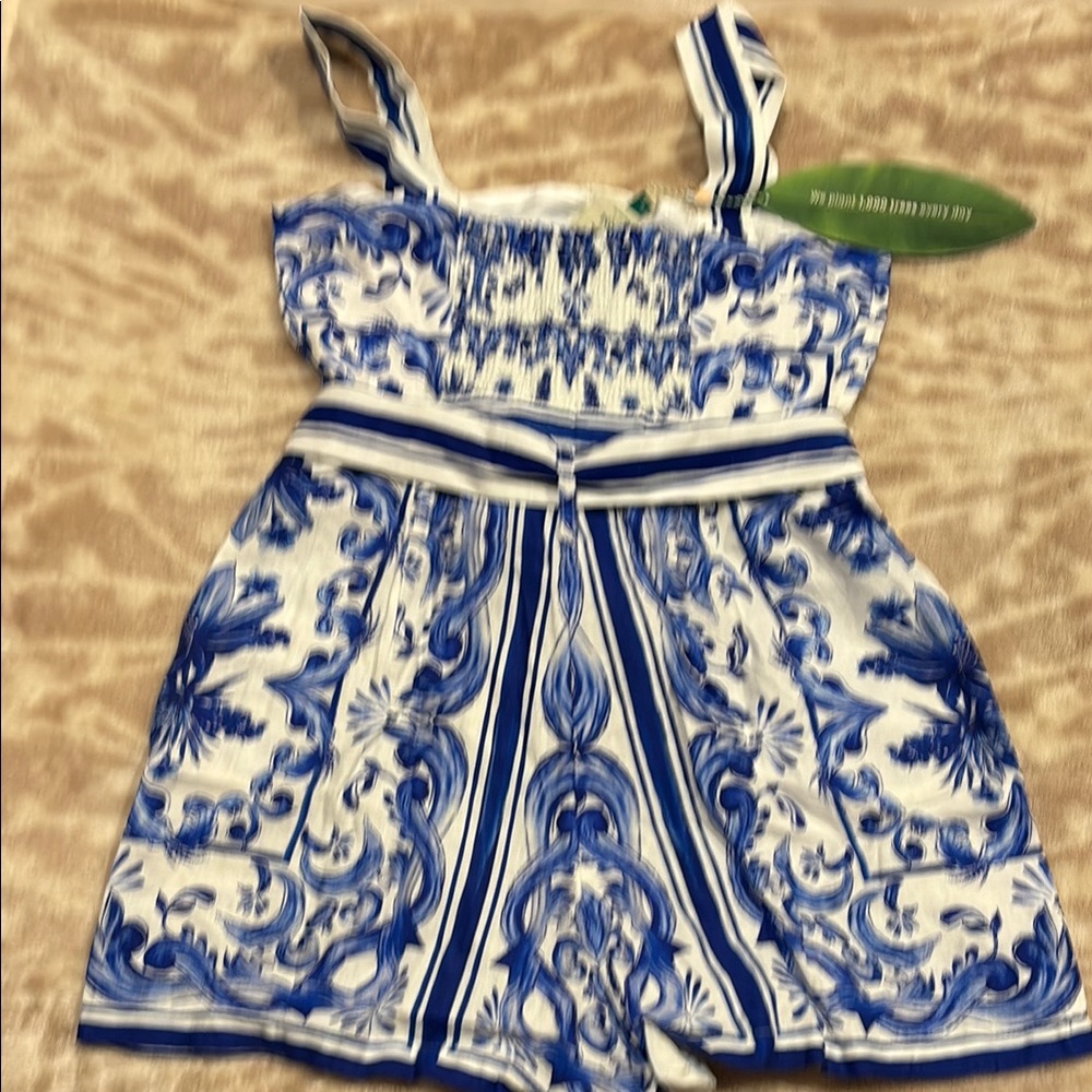 FARM Rio Blue and White Porcelain Print Romper - Picture 4 of 6